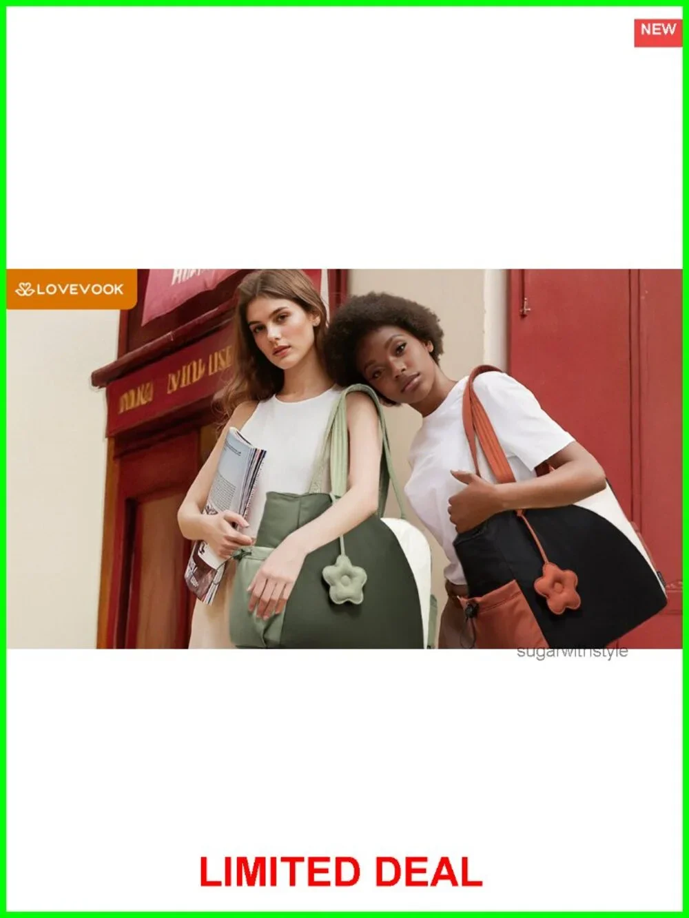 LOVEVOOK Puffer Tote Bag with Zipper Laptop Work Travel Handbag